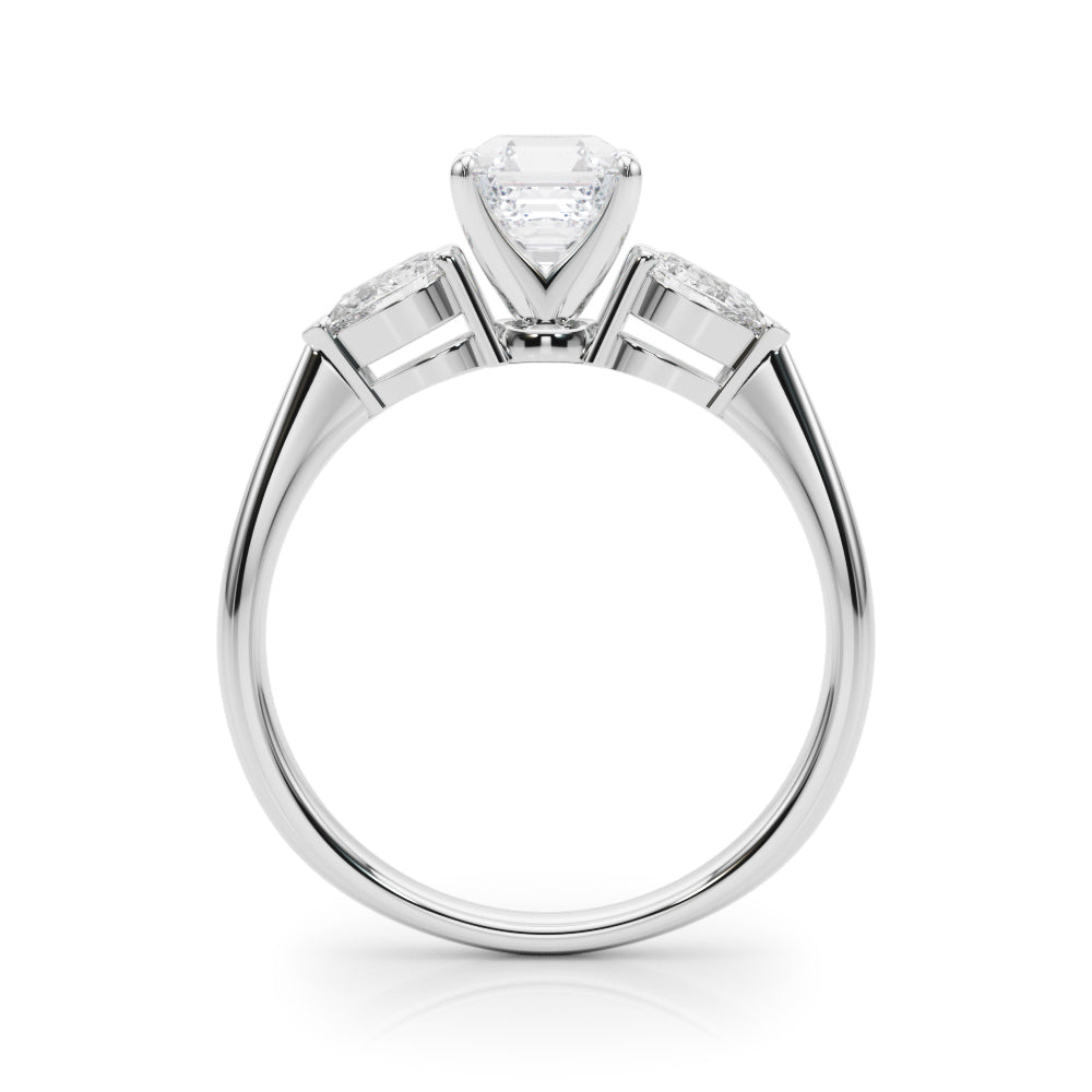 Timeless Three-Stone Pear Diamond Engagement Ring — 9K/18K Gold & Platinum