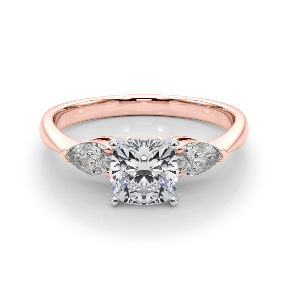 Timeless Three-Stone Pear Diamond Engagement Ring — 9K/18K Gold & Platinum