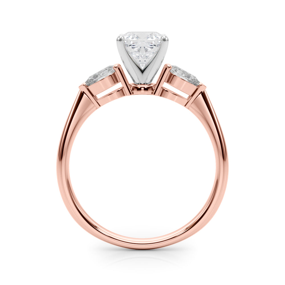 Timeless Three-Stone Pear Diamond Engagement Ring — 9K/18K Gold & Platinum