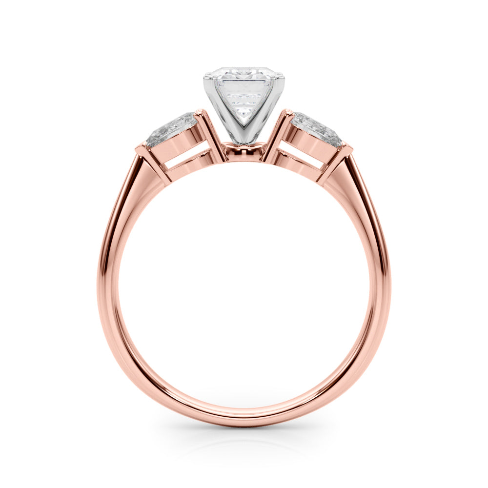 Timeless Three-Stone Pear Diamond Engagement Ring — 9K/18K Gold & Platinum