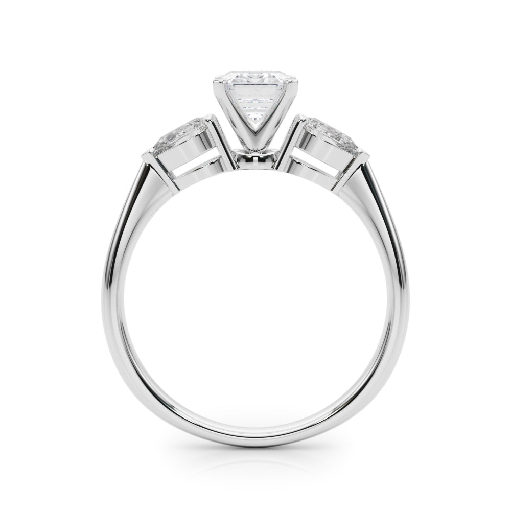 Timeless Three-Stone Pear Diamond Engagement Ring — 9K/18K Gold & Platinum
