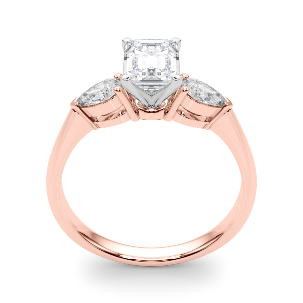 Timeless Three-Stone Pear Diamond Engagement Ring — 9K/18K Gold & Platinum