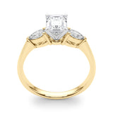 Timeless Three-Stone Pear Diamond Engagement Ring — 9K/18K Gold & Platinum