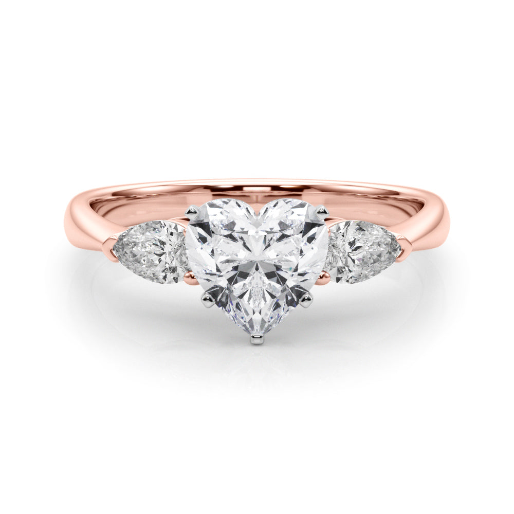 Timeless Three-Stone Pear Diamond Engagement Ring — 9K/18K Gold & Platinum