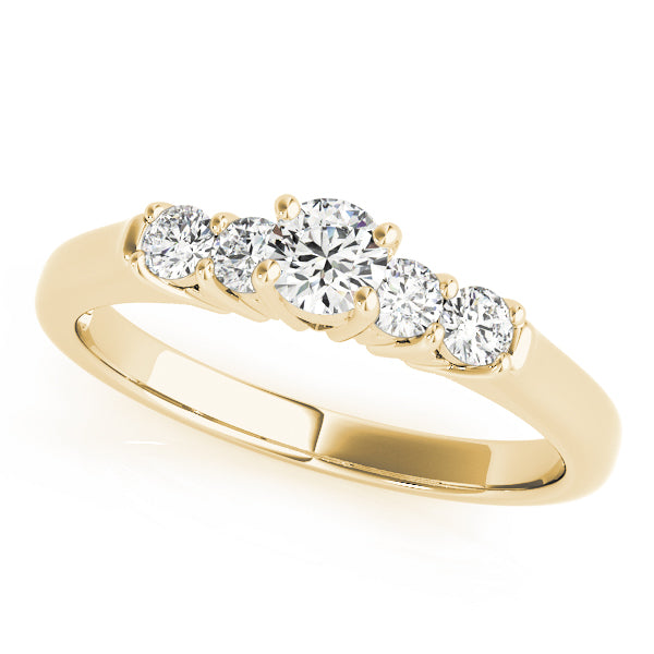 Elegant Prong-Set Round Diamond Engagement Ring — 9K/18K Gold & Platinum