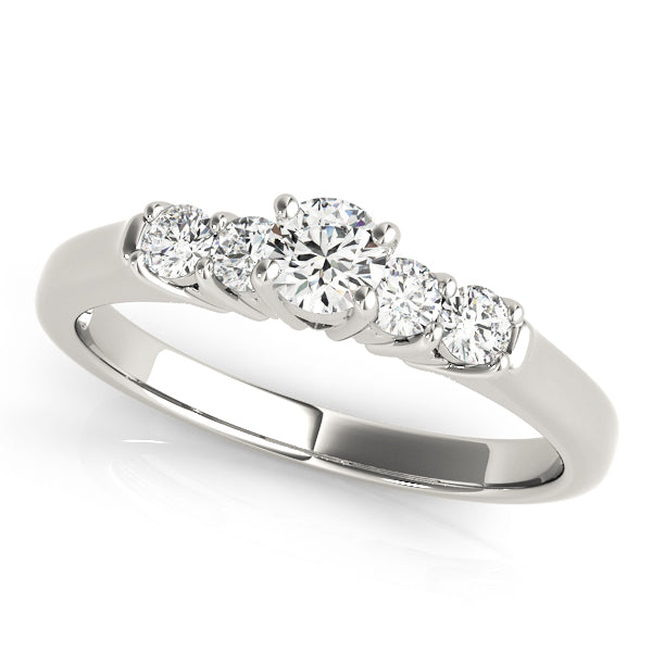Elegant Prong-Set Round Diamond Engagement Ring — 9K/18K Gold & Platinum