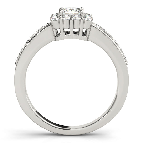 Luxe Halo Princess Diamond Engagement Ring — 9K/18K Gold & Platinum
