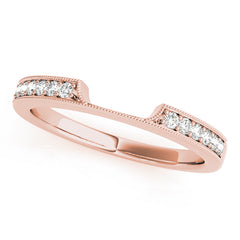Milgrain Curved Half Eternity Ring in Gold & Platinum