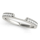 Milgrain Curved Half Eternity Ring in Gold & Platinum