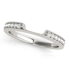 Milgrain Curved Half Eternity Ring in Gold & Platinum