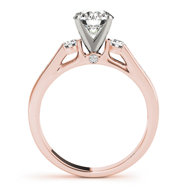 Refined Three-Stone Round Diamond Engagement Ring — 9K/18K Gold & Platinum