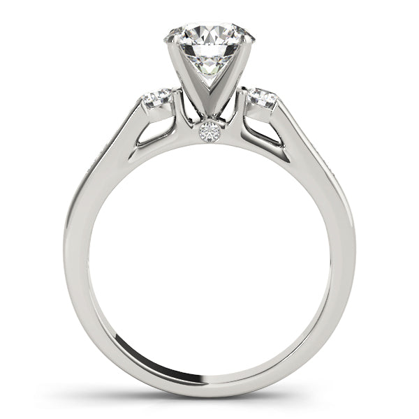 Refined Three-Stone Round Diamond Engagement Ring — 9K/18K Gold & Platinum