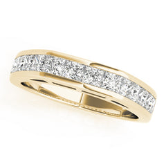 Fancy Princess Half Eternity Ring in Gold & Platinum