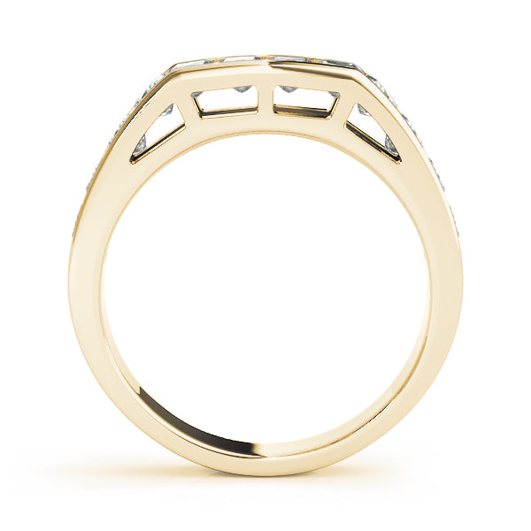 Fancy Princess Half Eternity Ring in Gold & Platinum