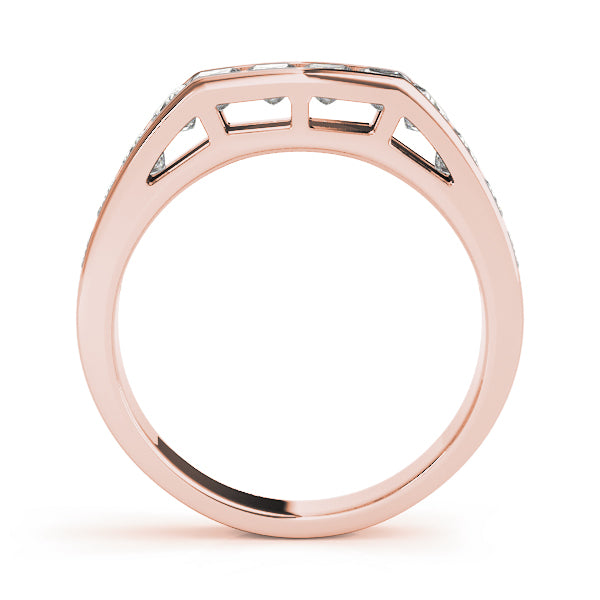 Fancy Princess Half Eternity Ring in Gold & Platinum