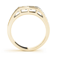 Fancy Princess Half Eternity Ring in Gold & Platinum