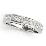Fancy Princess Half Eternity Ring in Gold & Platinum