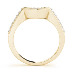 Curved Bands Half Eternity Ring in Gold & Platinum
