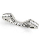 Curved Bands Half Eternity Ring in Gold & Platinum