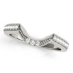 Curved Bands Half Eternity Ring in Gold & Platinum