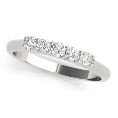 Prong Set Half Eternity Ring in Gold & Platinum