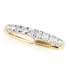 Prong Set Wedding Half Eternity Ring in Gold & Platinum