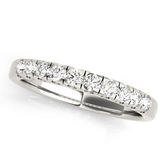 Prong Set Wedding Half Eternity Ring in Gold & Platinum
