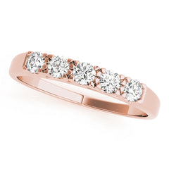 U-Prong Round Half Eternity Ring in Gold & Platinum