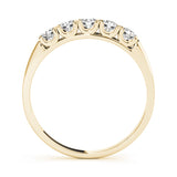 U-Prong Round Half Eternity Ring in Gold & Platinum