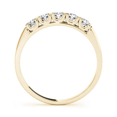 U-Prong Round Half Eternity Ring in Gold & Platinum