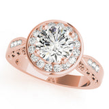 Eternal Halo Round Diamond Engagement Ring — 9K/18K Gold & Platinum