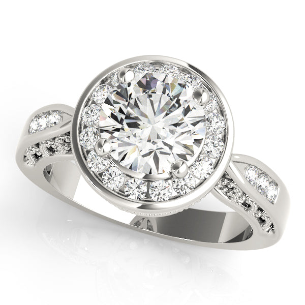 Eternal Halo Round Diamond Engagement Ring — 9K/18K Gold & Platinum