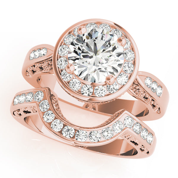 Eternal Halo Round Diamond Engagement Ring — 9K/18K Gold & Platinum
