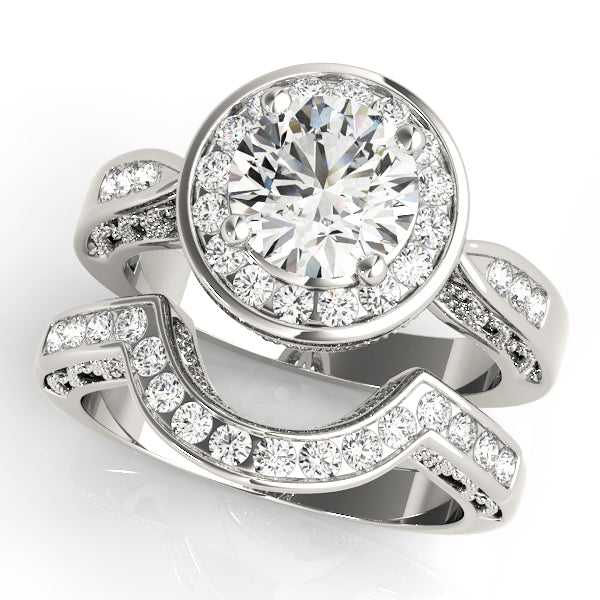 Eternal Halo Round Diamond Engagement Ring — 9K/18K Gold & Platinum