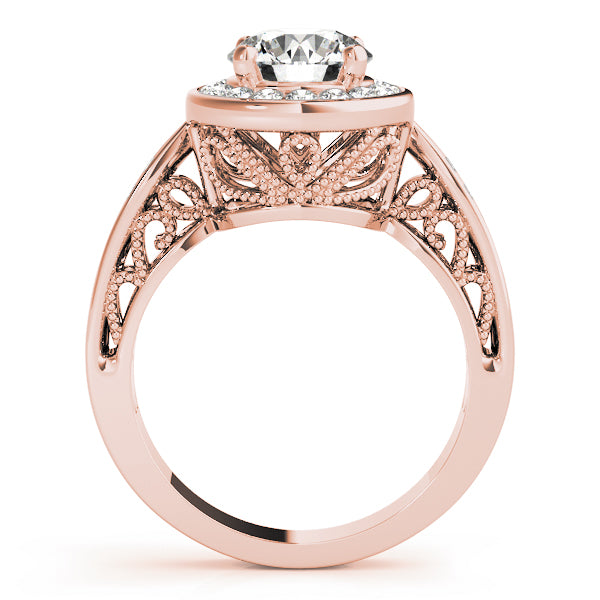 Eternal Halo Round Diamond Engagement Ring — 9K/18K Gold & Platinum