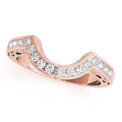 Curved Bands Half Eternity Ring in Gold & Platinum