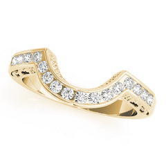 Curved Bands Half Eternity Ring in Gold & Platinum