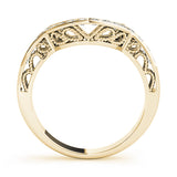 Curved Bands Half Eternity Ring in Gold & Platinum
