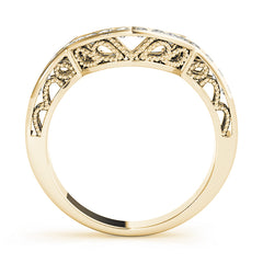 Curved Bands Half Eternity Ring in Gold & Platinum