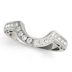 Curved Bands Half Eternity Ring in Gold & Platinum