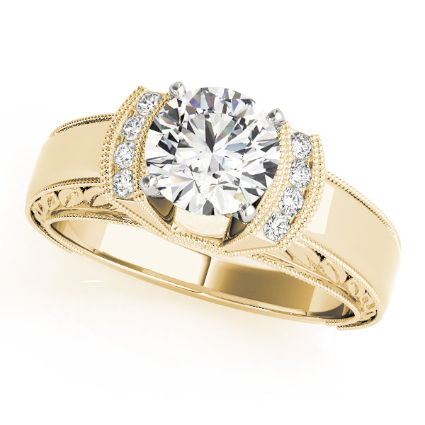 Radiant Remounts Round Diamond Engagement Ring — 9K/18K Gold & Platinum