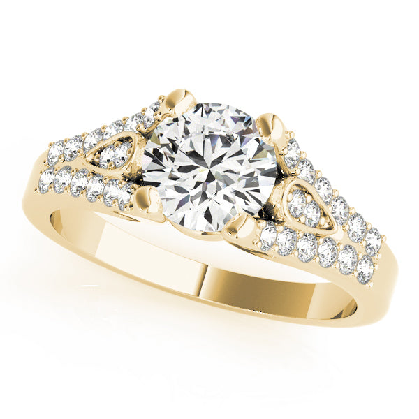 Brilliant Multi-Row Round Diamond Engagement Ring — 9K/18K Gold & Platinum