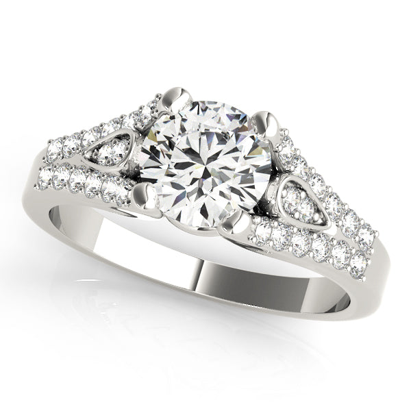Brilliant Multi-Row Round Diamond Engagement Ring — 9K/18K Gold & Platinum