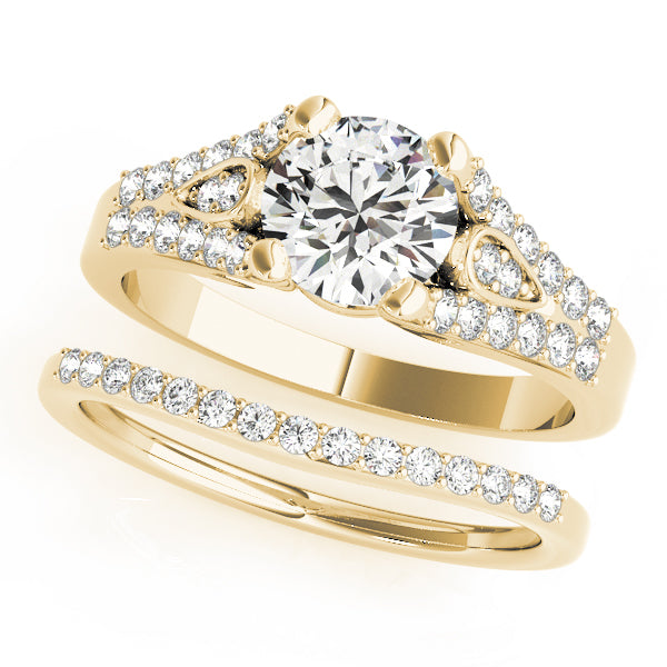 Brilliant Multi-Row Round Diamond Engagement Ring — 9K/18K Gold & Platinum