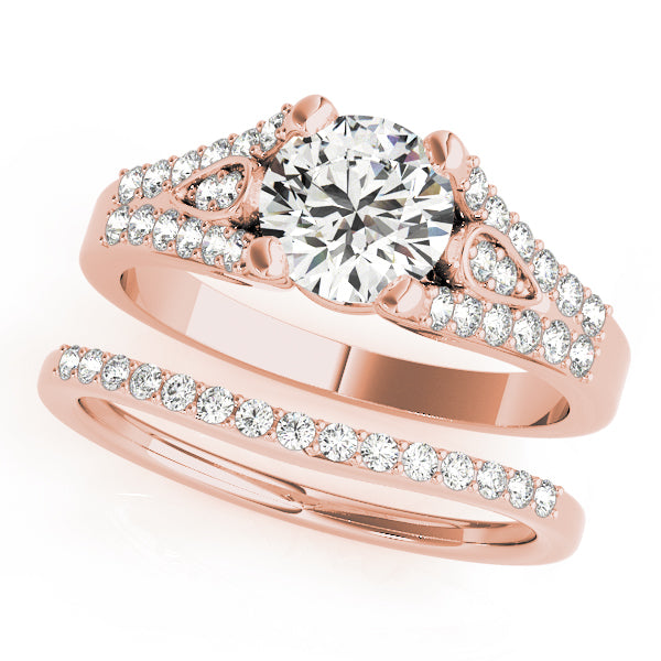 Brilliant Multi-Row Round Diamond Engagement Ring — 9K/18K Gold & Platinum