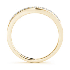 Curved Bands Half Eternity Ring in Gold & Platinum