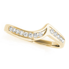 Curved Bands Half Eternity Ring in Gold & Platinum