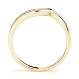 Curved Bands Half Eternity Ring in Gold & Platinum