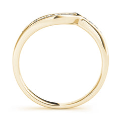Curved Bands Half Eternity Ring in Gold & Platinum