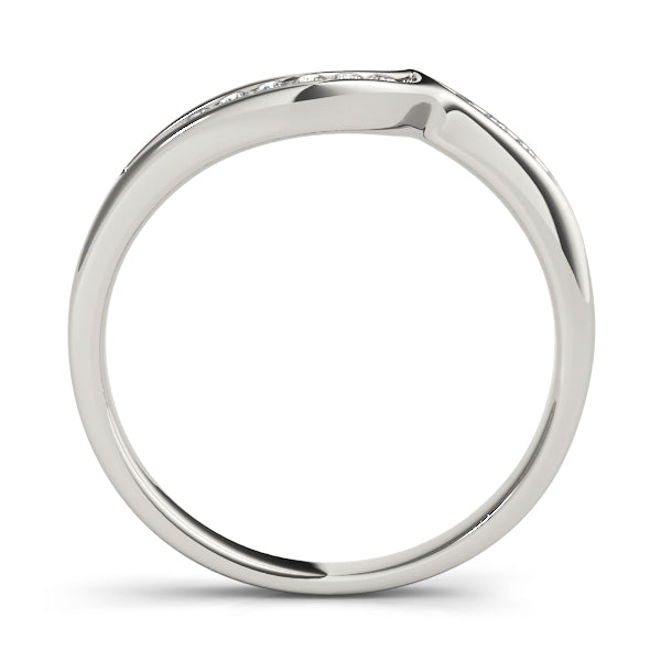Curved Bands Half Eternity Ring in Gold & Platinum